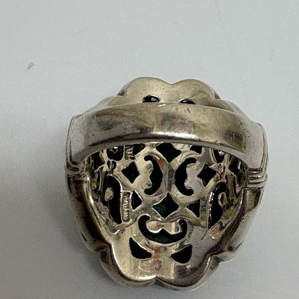 Very Large Turquoise Silver Statement Ring - image 5